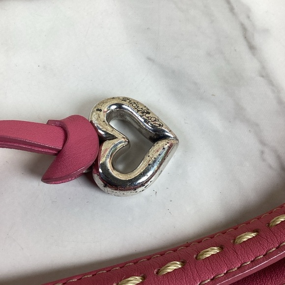 Brighton‎ Carmella Straw Basket Woven Shoulder Bag Pink Leather Trim Summer - Picture 13 of 14